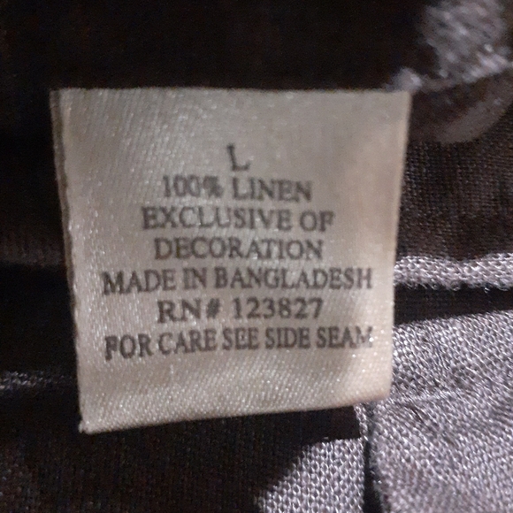 Bruno New York Men's 100% Linen Short Sleeve Button-down Shirt Brown Size Large - Picture 5 of 5